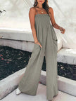 Smocked Wide Leg Jumpsuit