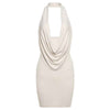 Fashionable European and American style sexy halter neck low-cut backless slim hip-wrapped dress for women