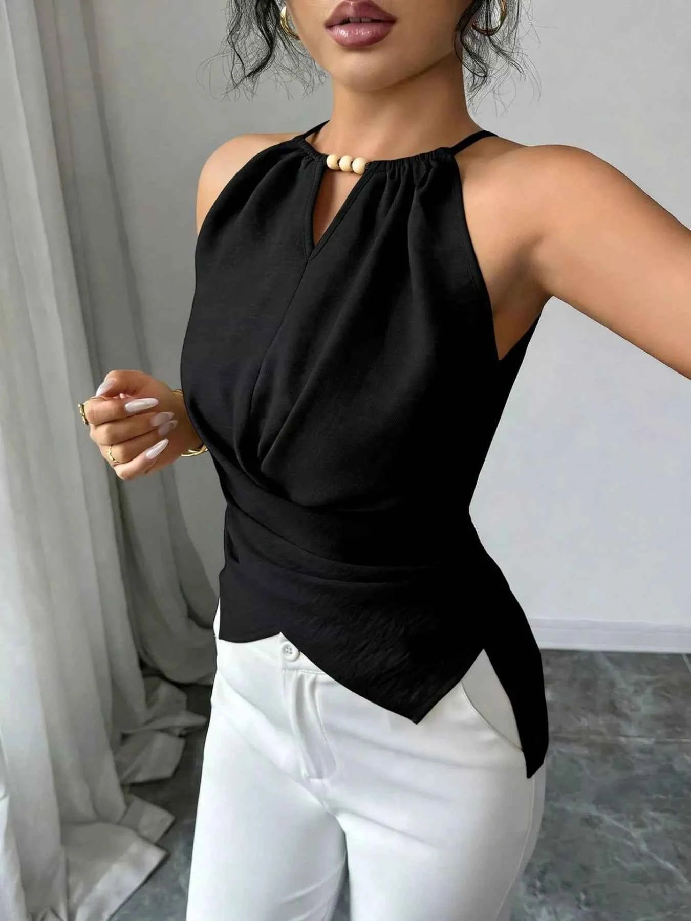 Halter Neck Crisscross Cami