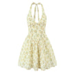 Deep V-neck halter strap dress