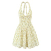 Deep V-neck halter strap dress