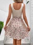 Tied Front Floral Mini Tank Dress