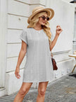 Round Neck Short Sleeve Mini Dress