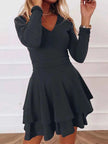 V-Neck Layered Ruffle Mini Dress