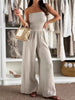 Smocked Tube Wide-Leg Jumpsuit