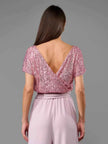 Full Size Sequin Short Sleeve Wide Leg Jumpsuit Plus Size