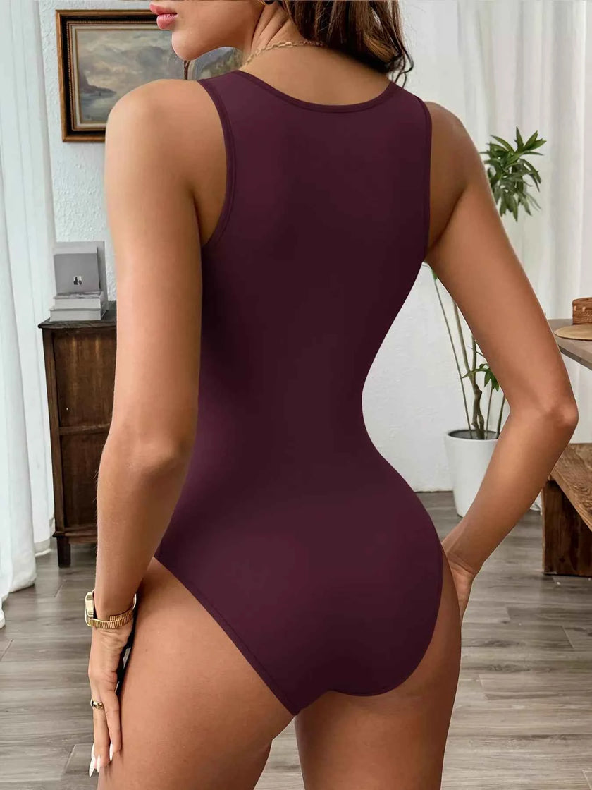 Deep V-Neck Halter Bodysuit