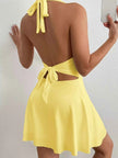 Backless Halter Neck Mini Dress