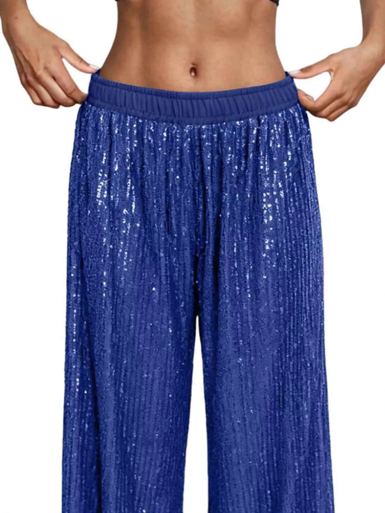Sequin Wide-Leg Pants