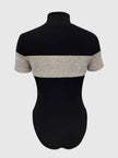 Color Block Turtleneck Ribbed Bodysuit