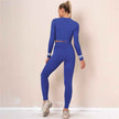 Seamless Fitness Long Sleeve Crop Top High Waist Leggings Sports Suits Women Female Yoga Set Workout Sportswear Gym Clothes Skim