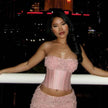 Women's Strapless Boned Short Top Mini Skirt