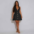 Fashion Women's Sexy V-Neck Halter Backless Dress Mini Dress