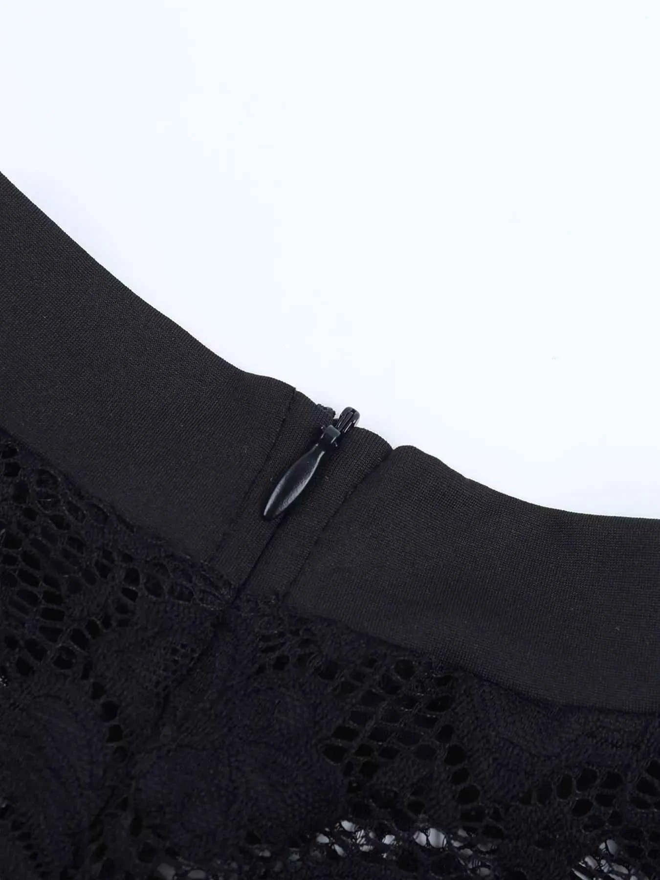 Lace Long Sleeve Bodycon Mini Dress