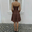 Smocked Strapless Tiered Ruffle Mini Dress
