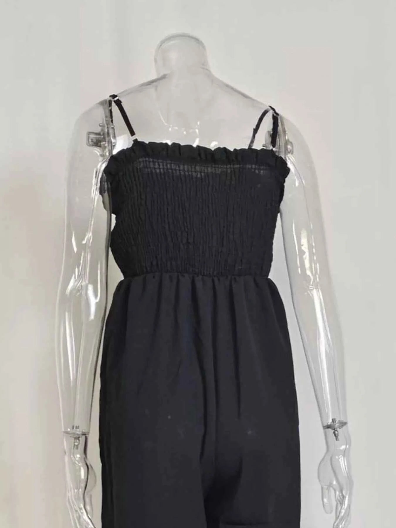 Smocked Wide Leg Jumpsuit