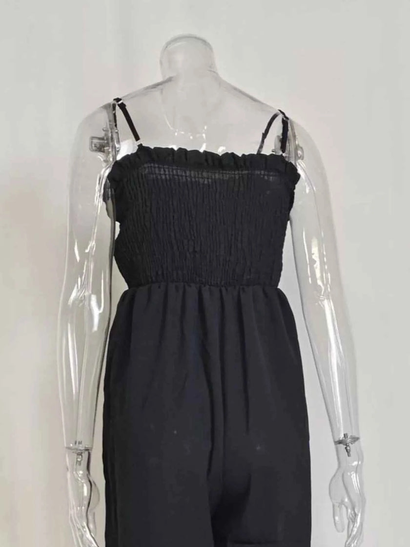 Smocked Wide Leg Jumpsuit