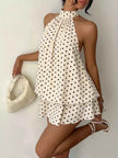 Polka Dot Halter Neck Mini Dress
