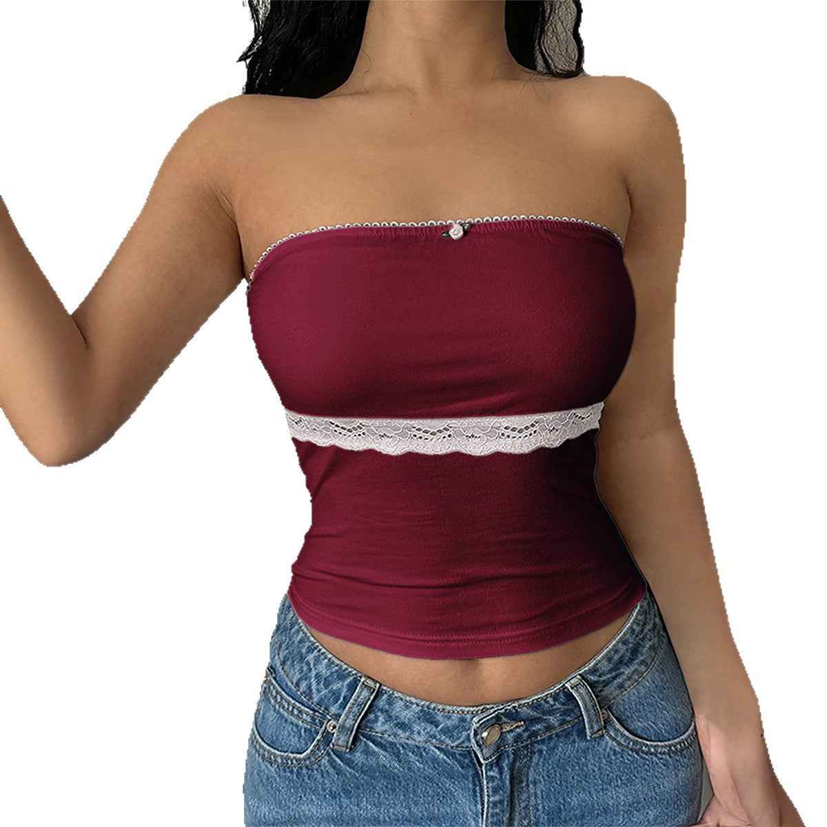 Lace Tube Top Women's Blouse