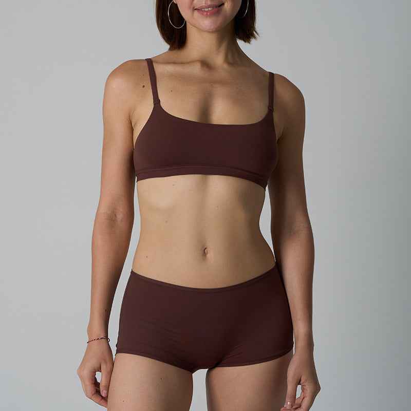 Adjustable Shoulder Straps Underwear and Seamless Shorts Loungewear Set