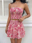 Tube Top and Ruffle Mini Skirt Set