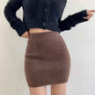 Ins Booss Mini Dress Knitted Thickened A- line Skirt Elastic Waist Sweet Soft Skirt Versatile Style For Various Occasions