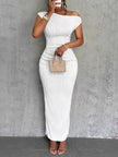 Asymmetrical One Shoulder Bodycon Maxi Dress