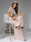 Full Size Sequin Short Sleeve Wide Leg Jumpsuit Plus Size