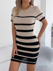 Striped Bodycon Knit Mini Dress