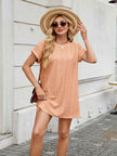 Round Neck Short Sleeve Mini Dress