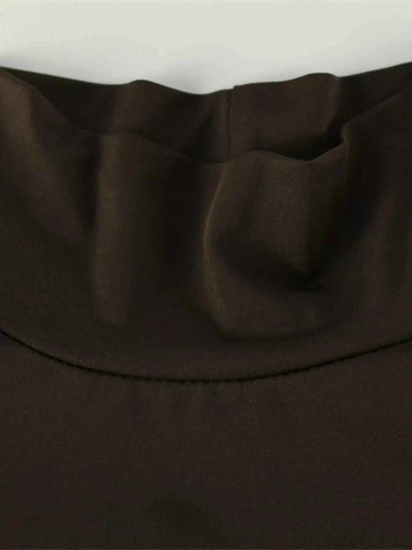 Turtleneck Long Sleeve Tie Waist Maxi Dress