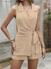 Tie Waist Vest and Shorts Set