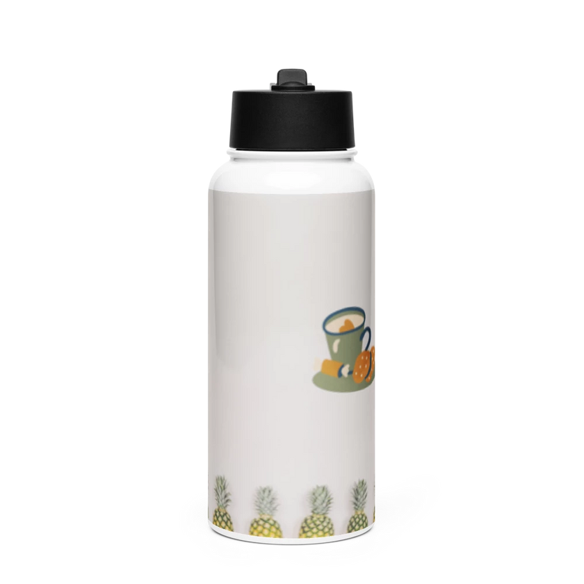 Stainless Steel Water Bottle with a Straw Lid