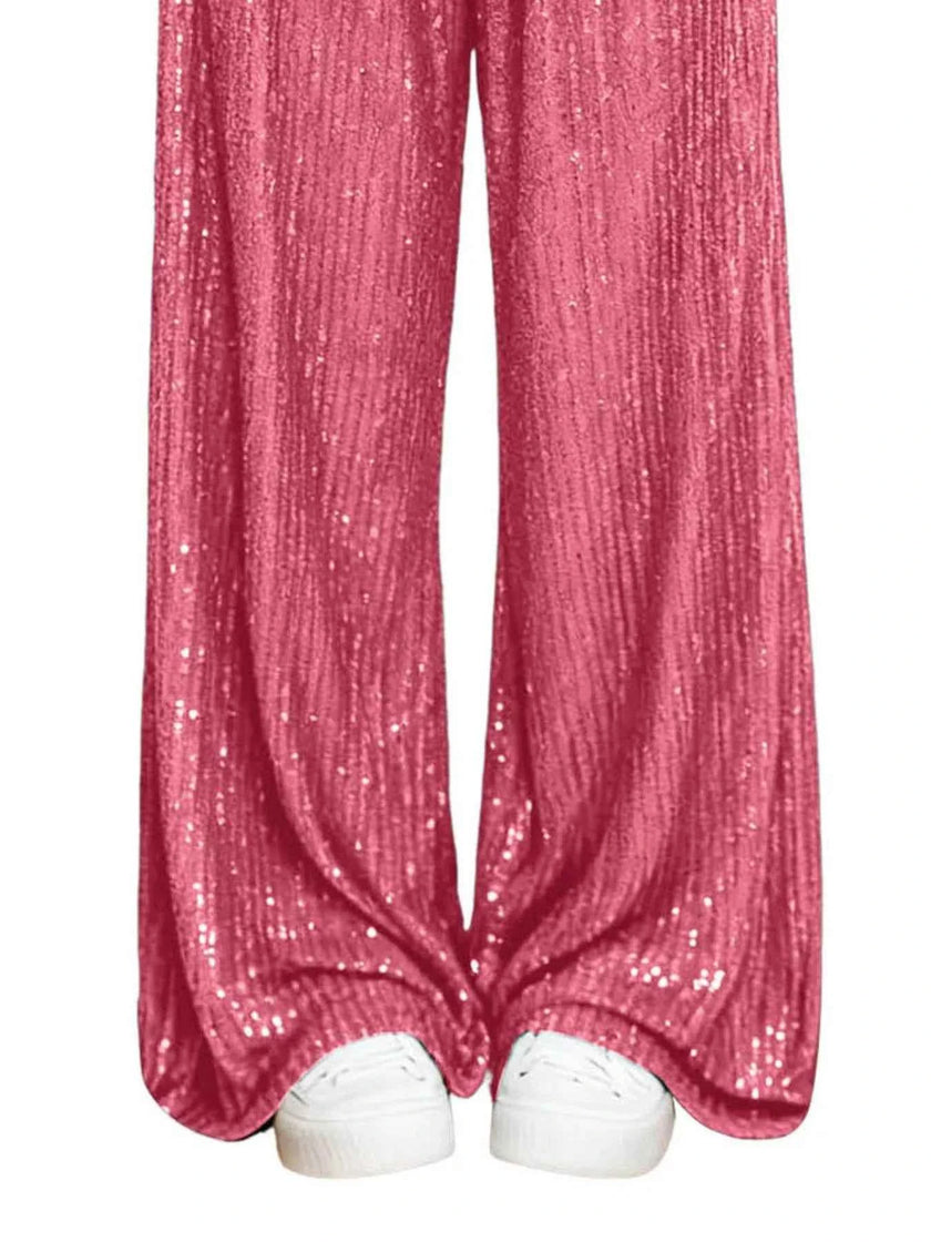 Sequin Wide-Leg Pants