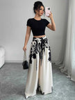 Printed Wide Leg Pants