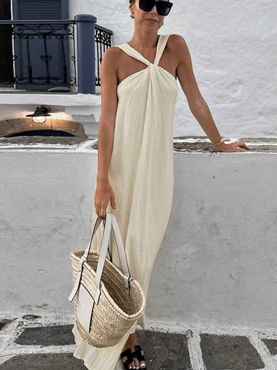 Halter Neck Flowy Maxi Dress