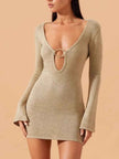 Sheer Knit Mini Cover-Up Dress