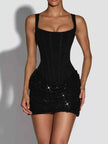 Sequin Wide Strap Mini Dress
