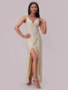 Slit Sequin Surplice Sleeveless Maxi Dress