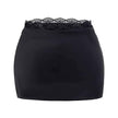 Lace patchwork low waisted satin A-line skirt