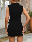 Tie Waist Vest and Shorts Set