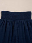 Textured Square Neck Top and Shirred High Waist Shorts Set
