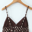 style retro polka dot V-neck crop top matching dress set