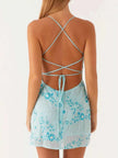 Beaded Floral Mini Dress