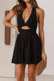 Cutout Halter Neck Mini Dress