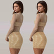 Sheer Mesh Rhinestone Long Sleeve Bodycon Mini Dress