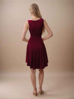 High-Low Round Neck Sleeveless Mini Dress