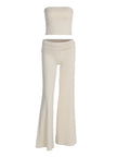 Trumpet Neck Tube Top & Wide Leg Pants Set