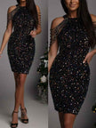 Full Size Sequin Embellished Bodycon Mini Dress Plus Size