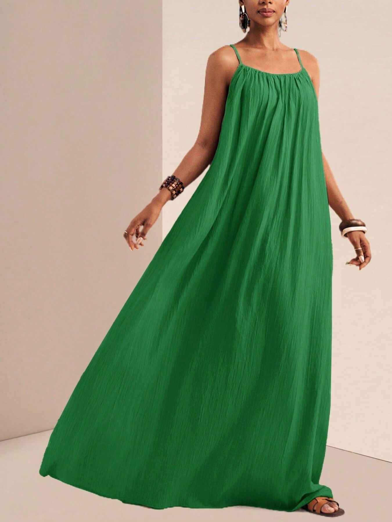 Spaghetti Strap Flowy Maxi Dress